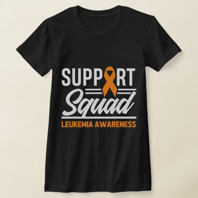Leukaemia Warrior Support Squad Leukaemia Cancer A T-Shirt (Laydown)