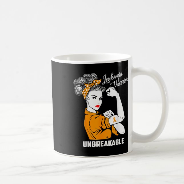 Leukaemia Warrior Unbreakable Awareness Gift  Coffee Mug (Right)