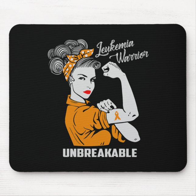 Leukaemia Warrior Unbreakable Awareness Gift Comfo Mouse Pad (Front)