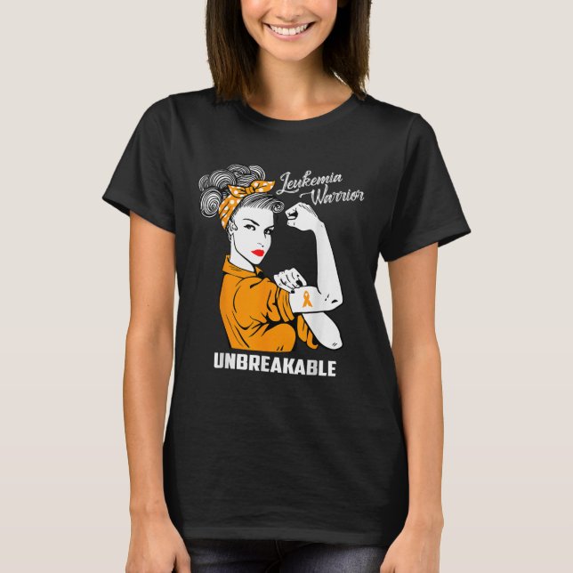 Leukaemia Warrior Unbreakable Awareness Gift  T-Shirt (Front)