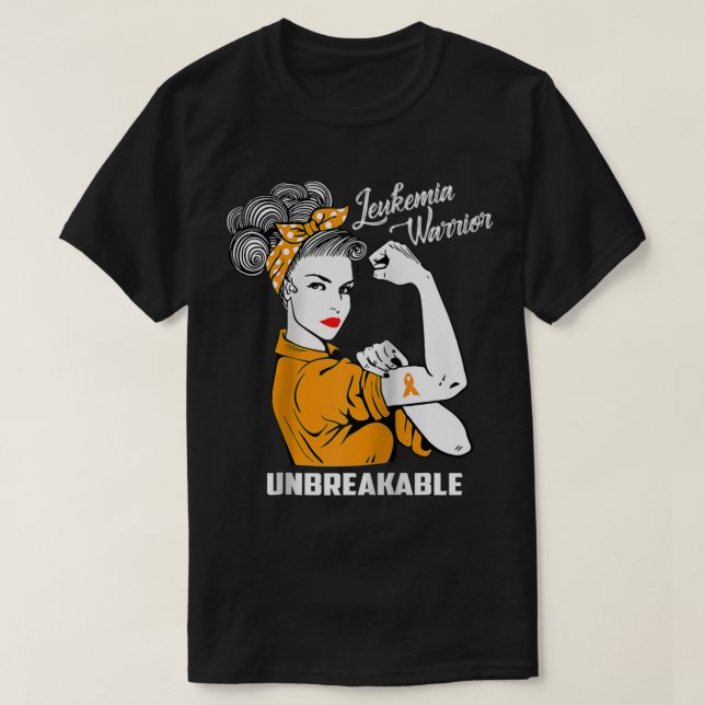 Leukaemia Warrior Unbreakable  Awareness Gift  Tee (Design Front)