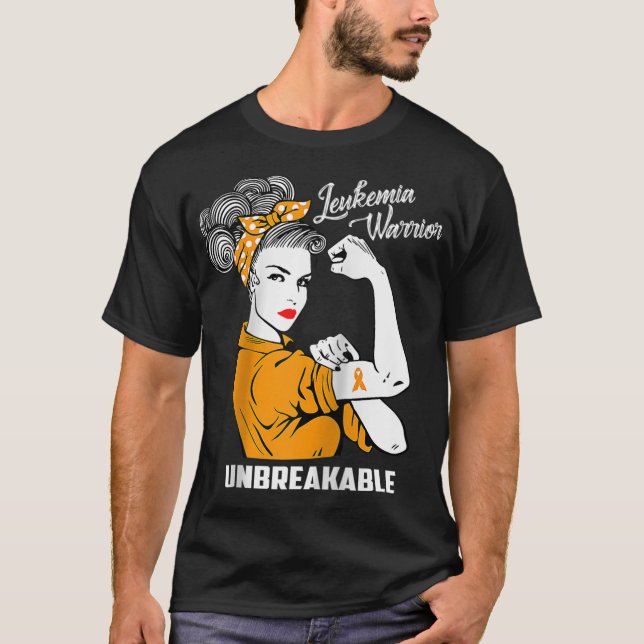 Leukaemia Warrior Unbreakable  Awareness Gift  Tee (Front)