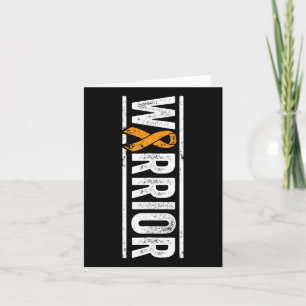 Leukaemia Warrior - Vertical Orange Cancer Awarene Card
