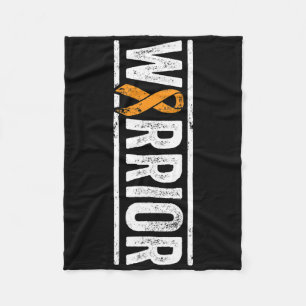 Leukaemia Warrior - Vertical Orange Cancer Awarene Fleece Blanket