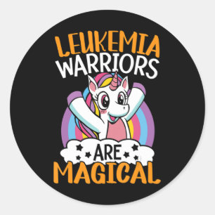 Leukaemia Warriors Are Magical Unicorn Leukaemia A Classic Round Sticker