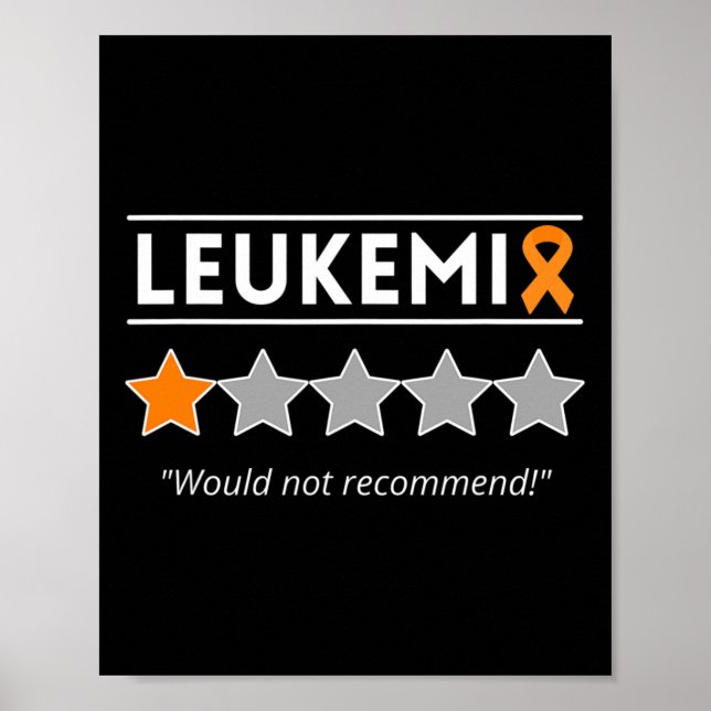 Leukaemia Would Not Recommend - Awareness Month  Poster (Front)