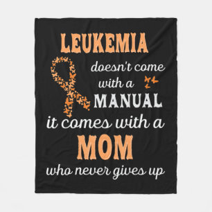 Leukemia awareness Mom Support Leukemia Warrior Fleece Blanket