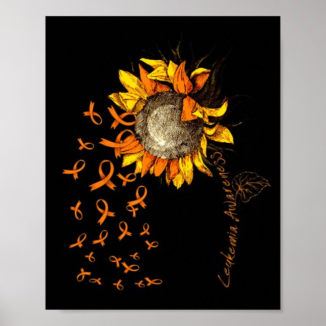 LEUKEMIA Awareness Sunflower  Poster (Front)