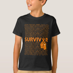 Leukemia Awareness Survivor Orange Ribbon Boxing G T-Shirt