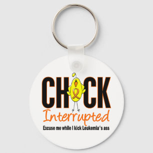Leukemia Chick Interrupted Key Ring