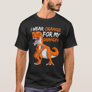 Leukemia Dinosaur  I Wear Orange For My Grandpa Bo T-Shirt