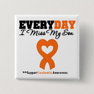 Leukemia Every Day I Miss My Son 15 Cm Square Badge