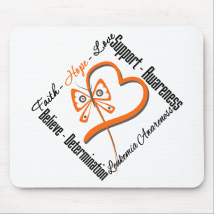 Leukemia Faith Hope Love Butterfly Mouse Pad