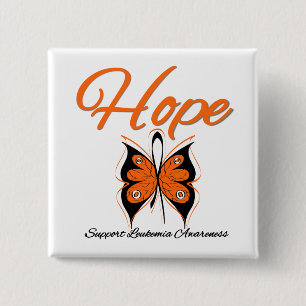 Leukemia Hope Butterfly Ribbon 15 Cm Square Badge