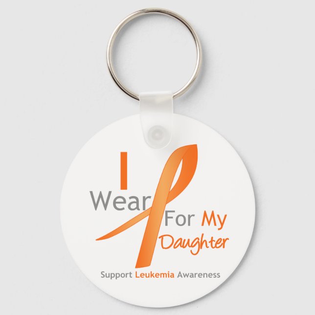 Leukemia I Wear Orange Ribbon Daughter Key Ring (Front)