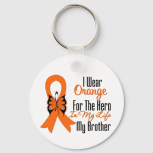 Leukemia Orange Ribbon Hero My Brother Key Ring