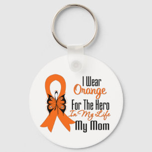 Leukemia Orange Ribbon Hero My Mom Key Ring