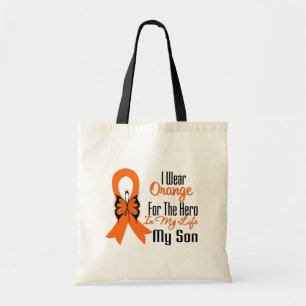 Leukemia Orange Ribbon Hero My Son Tote Bag