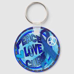 Leukodystrophy AWARENESS PEACE LOVE CURE Key Ring