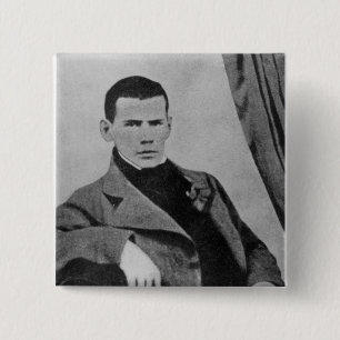 Lev Nikolaevich Tolstoy as a student 15 Cm Square Badge