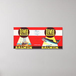 Levee Brand Salmon Label- Seattle, WA Canvas Print