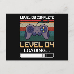 Level 03 Complete Level 04   Birthday Video Game Postcard