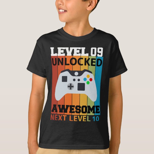 Level 09 Unlocked Birthday T-Shirt (Front)