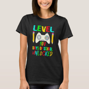Level 100 Day Of School Unlocked Gaming Gamer Cute T-Shirt