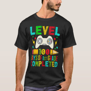 Level 100 Days Of 1st Grade Completed School Gamer T-Shirt