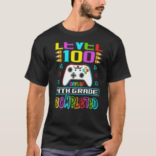 Level 100 Days Of 4th Grade Primary School Game Co T-Shirt