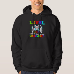 Level 100 Days Of First Grade Teacher Boys Kids Vi Hoodie
