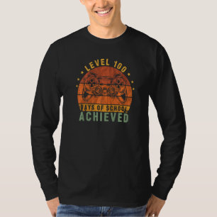 Level 100 Days Of School Achieved Gamer Video Game T-Shirt