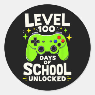 Level 100 Days Of School Achievement Tee 1 Classic Round Sticker