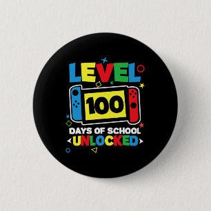 Level 100 Days Of School Complete Game Controller  6 Cm Round Badge