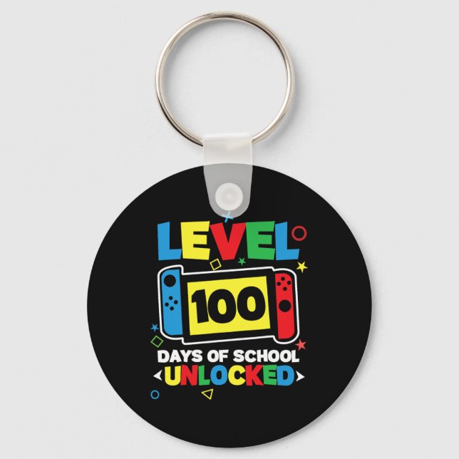 Level 100 Days Of School Complete Game Controller  Key Ring (Front)