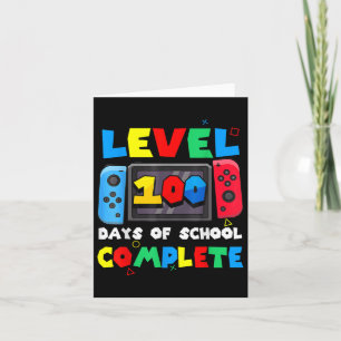 Level 100 Days Of School Complete Gamer Video Game Card