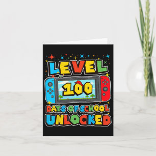 Level 100 Days Of School Complete Gamer Video Game Card