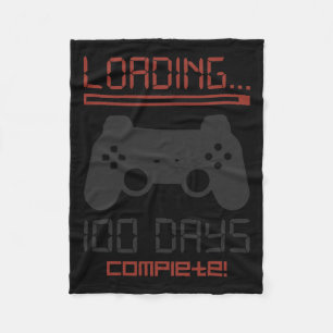 Level 100 Days Of School Complete Gamer Video Game Fleece Blanket