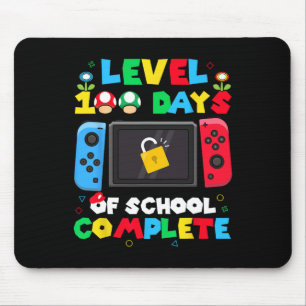 Level 100 Days Of School Complete Gamer Video Game Mouse Pad