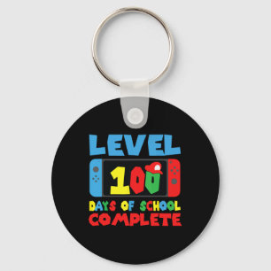 Level 100 Days Of School Complete Video Games Boys Key Ring