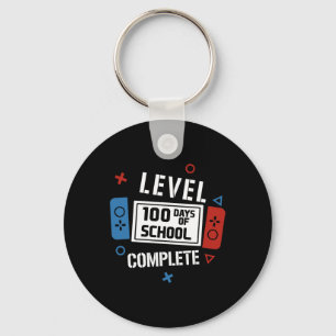 Level 100 Days Of School Complete Video Games Boys Key Ring