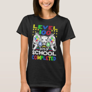 Level 100 Days Of School Completed 100th Day Gamer T-Shirt
