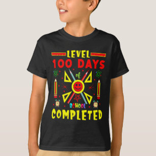 Level 100 Days Of School Completed 100th Day Gamin T-Shirt