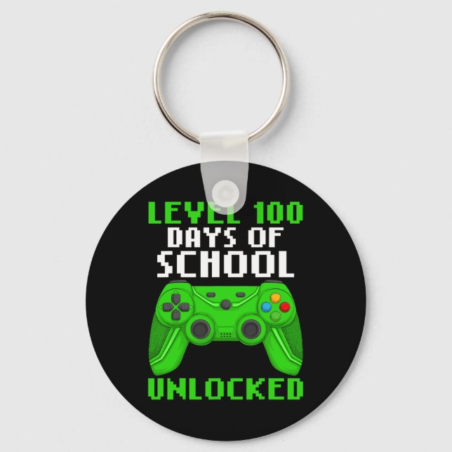 Level 100 Days Of School Completed Gaming Controll Key Ring (Front)