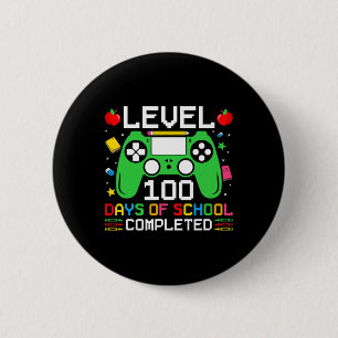 Level 100 Days Of School Completed Gaming Toddler 6 Cm Round Badge