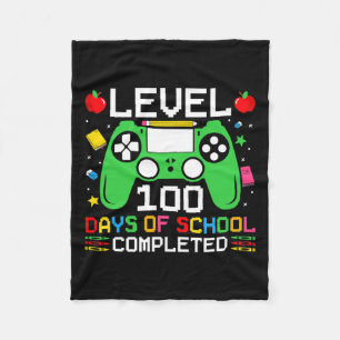 Level 100 Days Of School Completed Gaming Toddler Fleece Blanket
