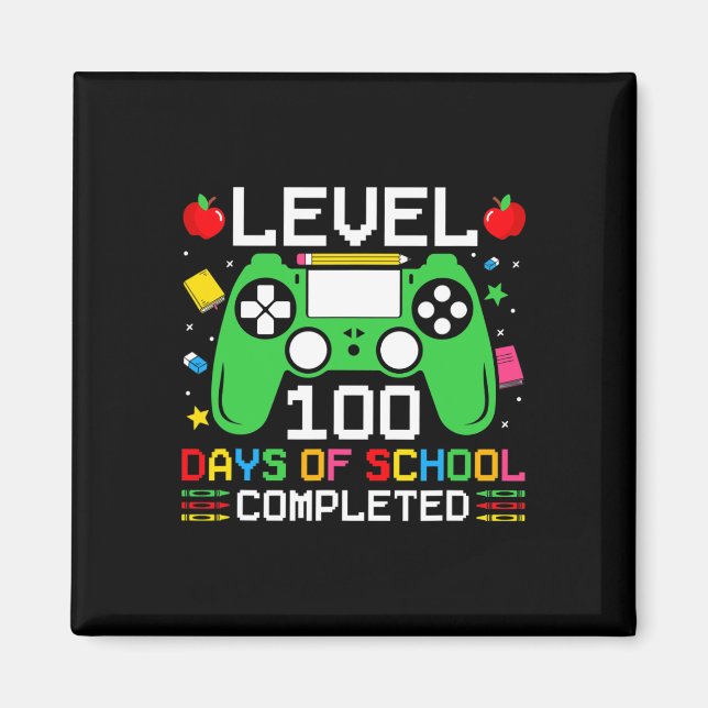Level 100 Days Of School Completed Gaming Toddler  Magnet (Front)