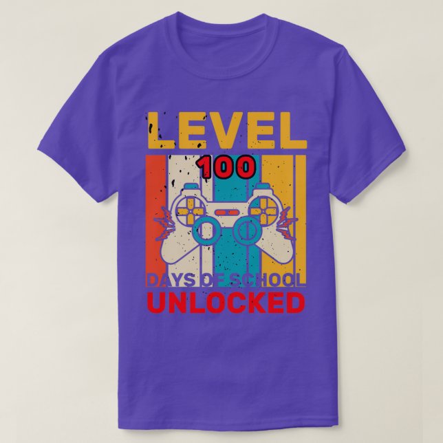 Level 100 Days Of School Unlocked 21 T-Shirt (Design Front)