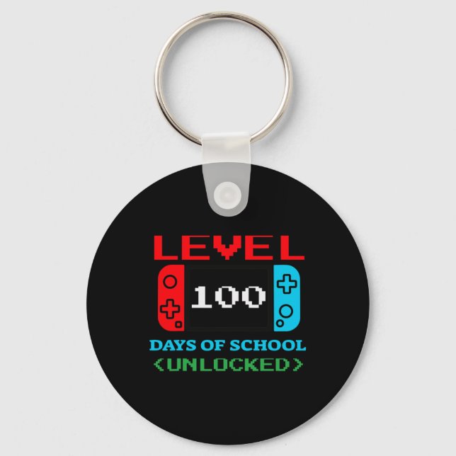 Level 100 Days Of School Unlocked 3 Key Ring (Front)