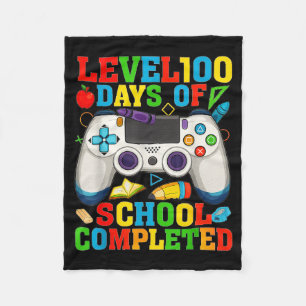 Level 100 Days Of School Unlocked Boys 100th Day O Fleece Blanket